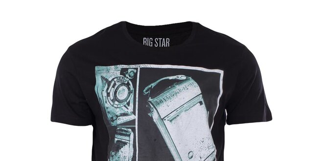 Pánské černé tričko s potiskem Big Star