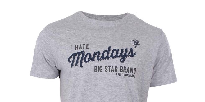 Pánské šedé melírované tričko Big Star