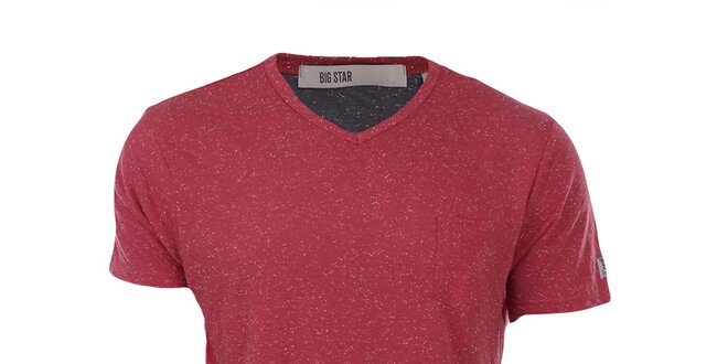 Pánské červené melírované tričko Big Star