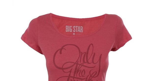 Dámské červené tričko s nápisem Big Star