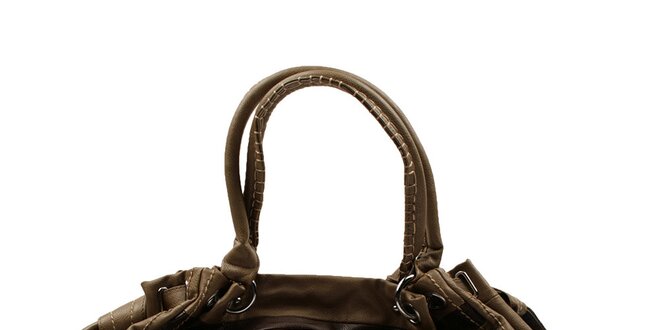 Dámská hnědo-okrová pruhovaná kabelka Pierre Cardin