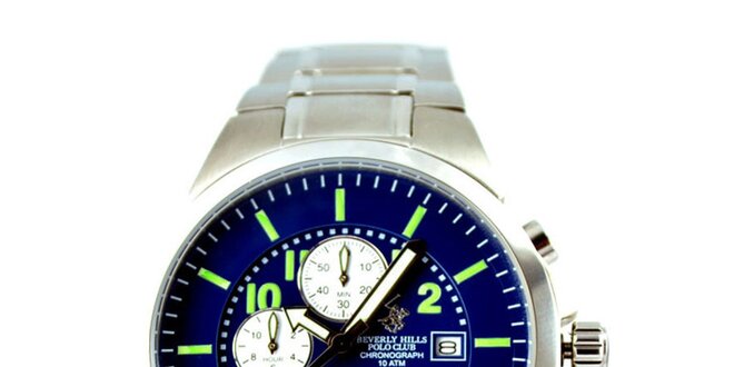 Pánské hodinky s modrým ciferníkem Beverly Hills Polo Club