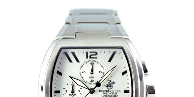 Pánské zaoblené hodinky s chronografem Beverly Hills Polo Club