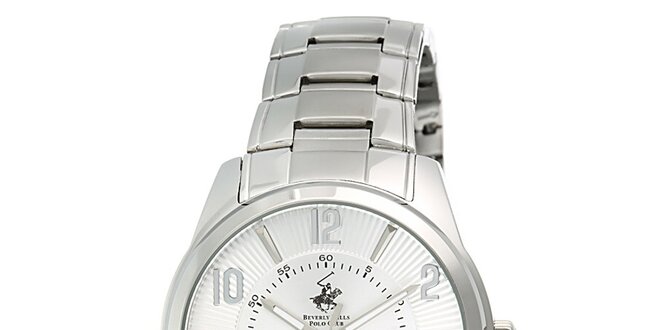 Pánské stříbrné hodinky s datumovkou Beverly Hills Polo Club