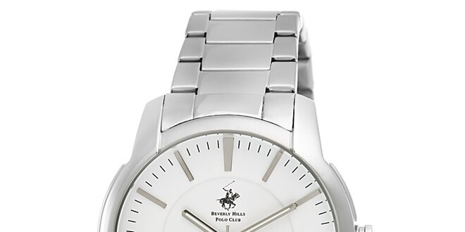Pánské stříbrné kulaté hodinky Beverly Hills Polo Club