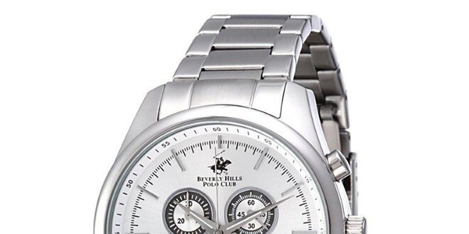 Pánské stříbrné ocelové hodinky Beverly Hills Polo Club