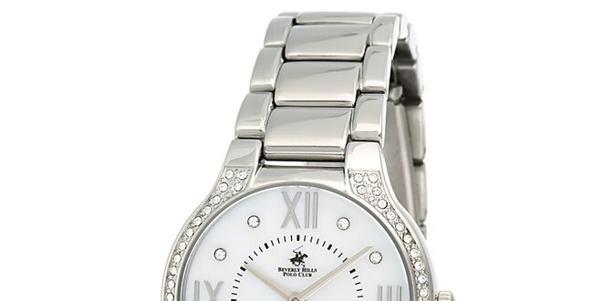 Dámské stříbrné hodinky s krystalky Beverly Hills Polo Club