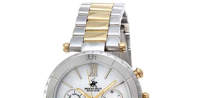 Dámské stříbrno-zlaté hodinky Beverly Hills Polo Club