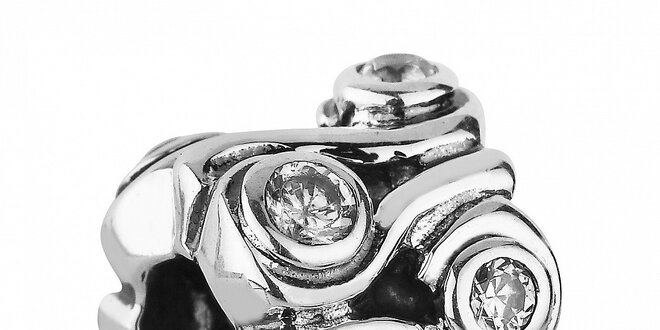 Bohatě broušený stříbrný přívěsek Pandora s čirými kamínky