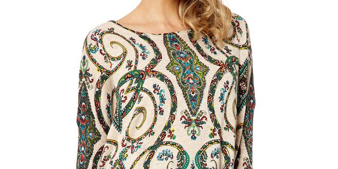 Dámský svetr s barevným paisley vzorem Miss Jolie