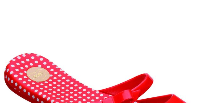 Dámské červené botičky s puntíky Mel