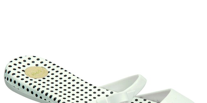 Dámské bílé botičky s puntíky Mel