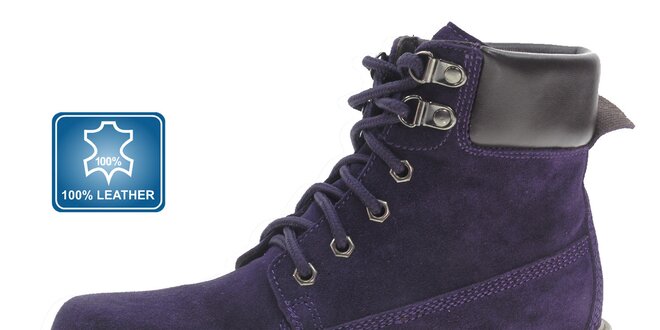 Dámské tmavě fialové semišové kotníkové boty Beppi