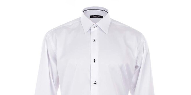 Pánská bílá košile s černými detaily Dicotto