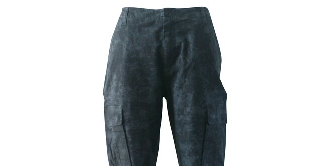 Pánské tmavě šedé maskáčové kalhoty Fundango