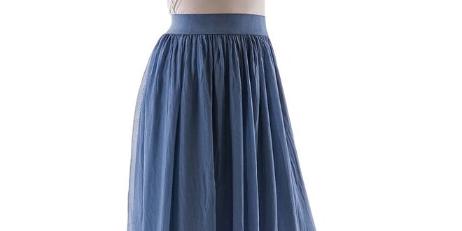 Dámská dlouhá modrá hedvábná sukně Keysha