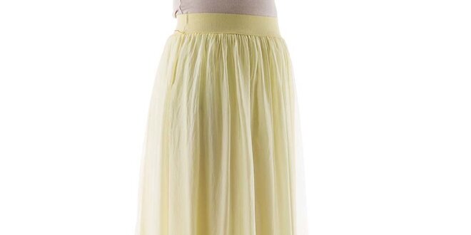 Dámská dlouhá žlutá hedvábná sukně Keysha