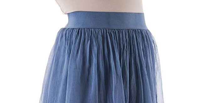 Dámská krátká modrá hedvábná sukně Keysha