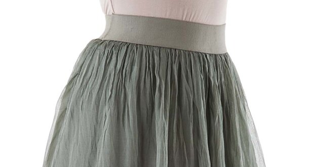 Dámská krátká zelená hedvábná sukně Keysha