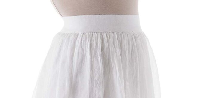 Dámská krátká bílá hedvábná sukně Keysha