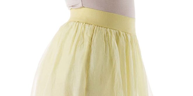 Dámská krátká žlutá hedvábná sukně Keysha