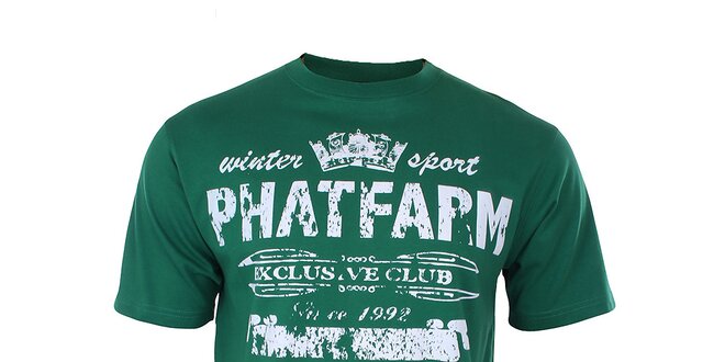 Pánské lahvově zelené tričko Phat Farm