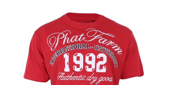 Pánské rudé potištěné tričko Phat Farm