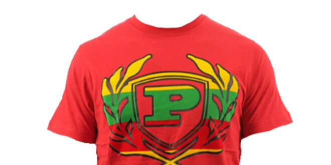 Pánské červené tričko s barevným znakem Phat Farm