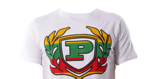 Pánské bílé tričko s barevným znakem Phat Farm