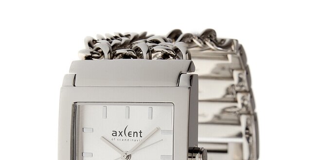 Dámské stříbrné náramkové hodinky Axcent s ozdobným řemínkem