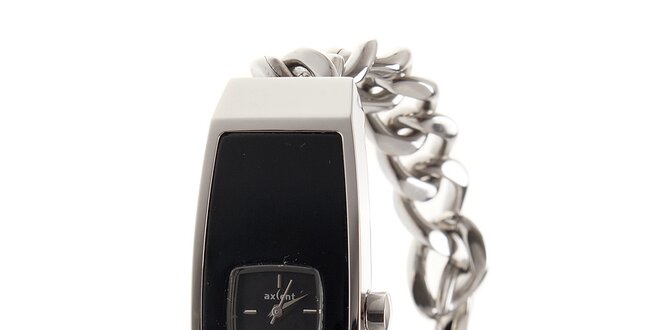 Dámské ocelové hodinky Axcent s černým ciferníkem