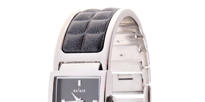Dámské stříbrné náramkové hodinky Axcent s kombinovaným řemínkem