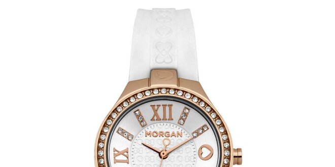 Dámské analogové hodinky s bílým páskem Morgan de Toi