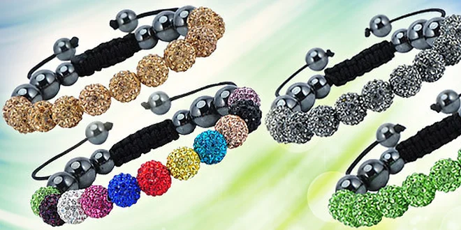 Nové náramky shamballa s českými krystaly