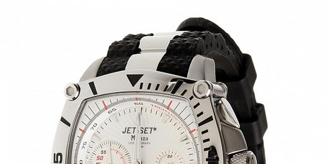 Ocelové hodinky Jet Set s černými detaily