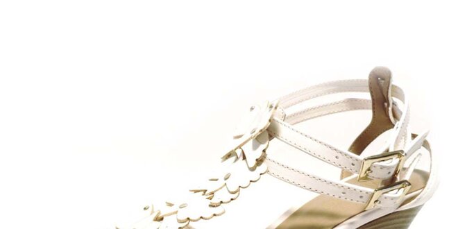 Dámské krémově bílé sandálky s motýlky Via Uno