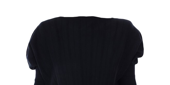 Dámský černý svetr s nabíranými rameny Nice Tricot