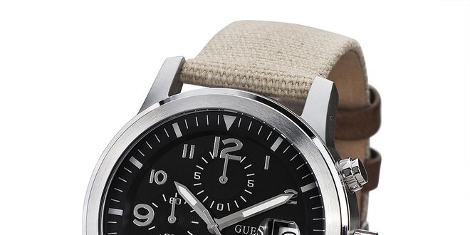 Pánské hodinky s ocelovým pouzdrem a chronografem Guess