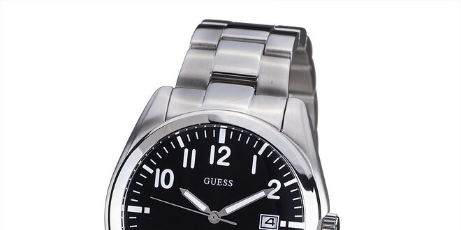 Pánské hodinky s černým ciferníkem Guess