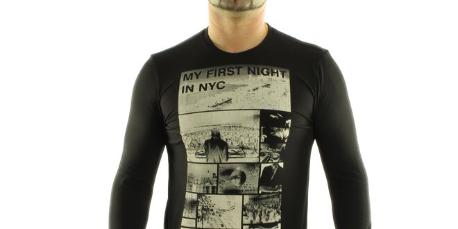 Pánské černé tričko Calvin Klein s foto potiskem