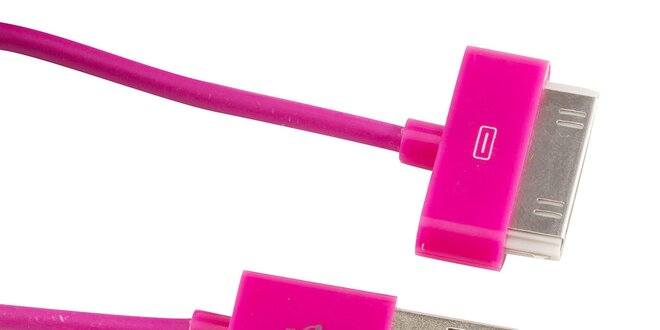 Růžový kabel pro  iPhone 3/4/4S/iPod/iPod Nano/Ipod Touch 1-2-3-4