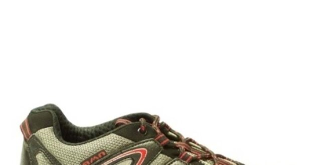 Pánské šedo-červené sportovní nízké boty Numero Uno