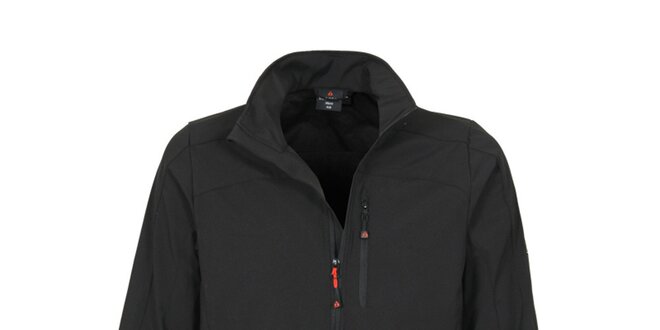 Pánská černá softshellová bunda s červenými konci zipů Bergson