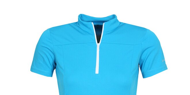 Dámské modré cyklistické tričko se zipem a roláčkem Bergson
