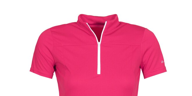 Dámské růžové cyklistické tričko se zipem a roláčkem Bergson