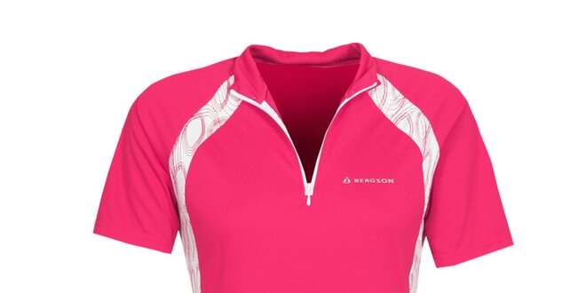 Dámské růžové cyklistické tričko se zipem Bergson
