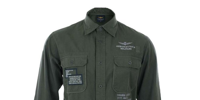 Pánská košile s výšivkami a kapsami Aeronautica Militare