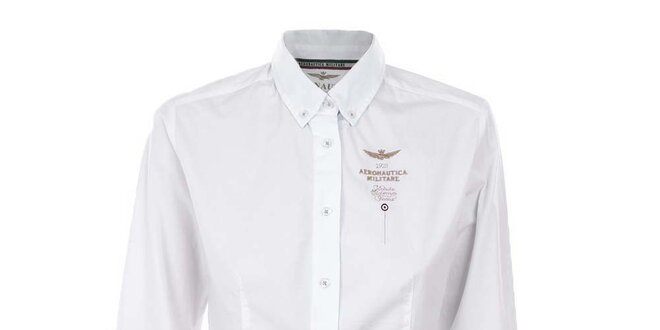 Dámská bílá košile s výšivkou Aeronautica Militare