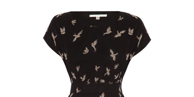 Dámské černé šaty s ptáčky Uttam Boutique