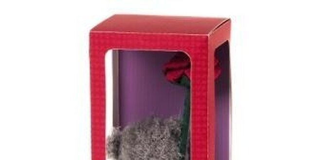 MTY medvídek 12,5cm s růží v dárkové krabičce